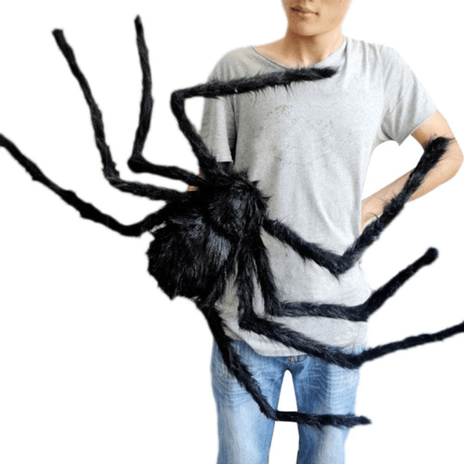 Halloween Decoration Party Props Outdoor Giant Spider Decor 30-200cm Black Spider Plush Toy - TheWellBeing4All