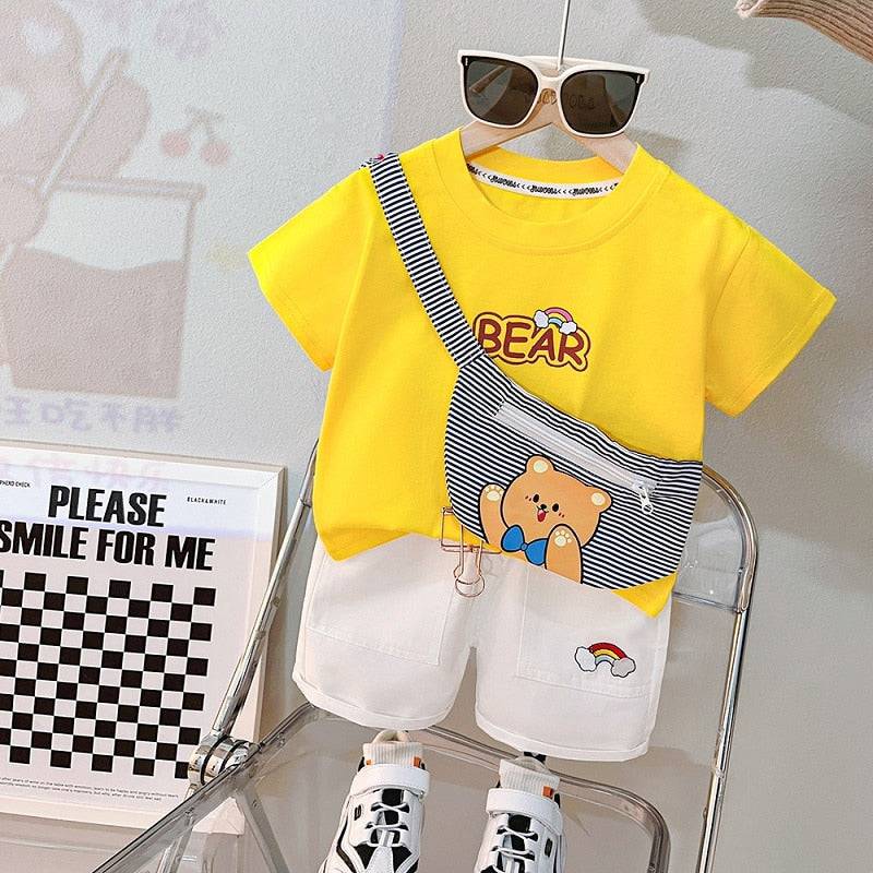 Boys Girls Cute Summer Casual Clothes Set Striped Top+Shorts Kids Clothes - TheWellBeing4All