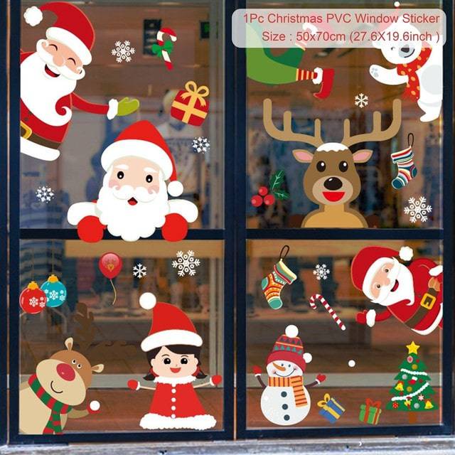 Christmas Wall Window Stickers Marry Christmas Decoration