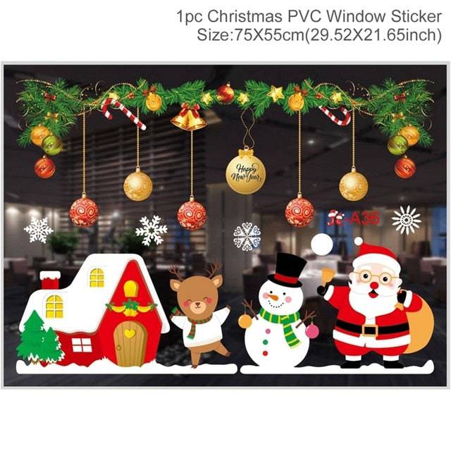 Christmas Wall Window Stickers Marry Christmas Decoration