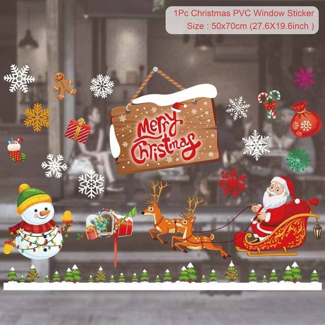 Christmas Wall Window Stickers Marry Christmas Decoration