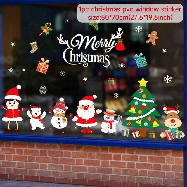 Christmas Wall Window Stickers Marry Christmas Decoration