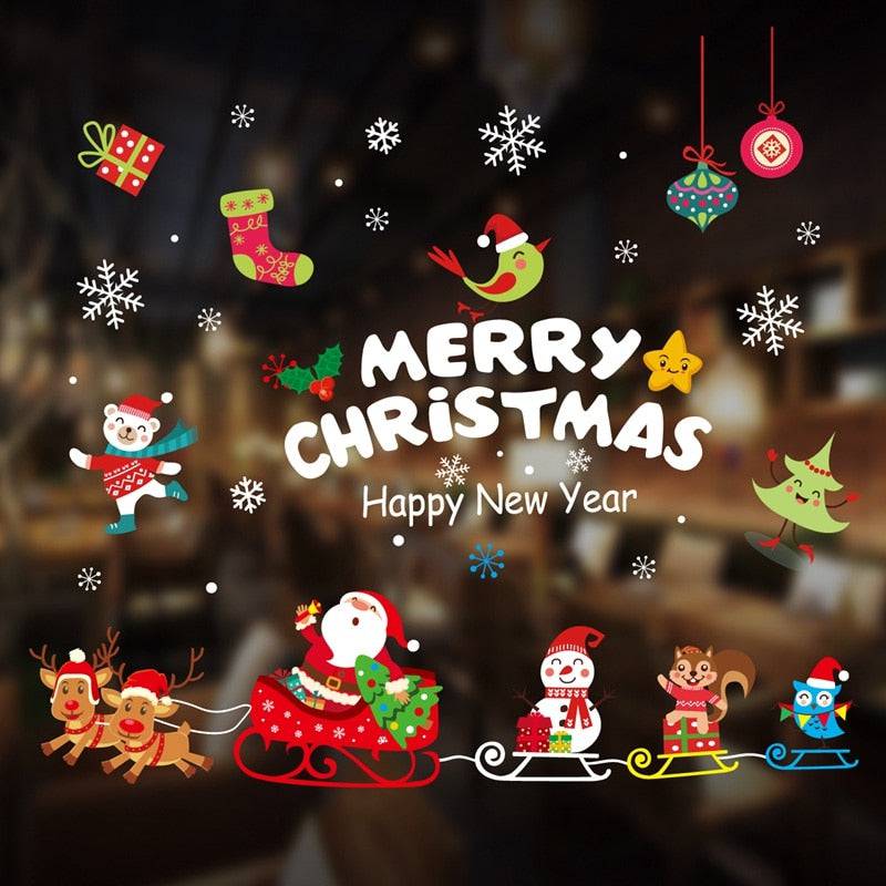 Christmas Wall Window Stickers Marry Christmas Decoration