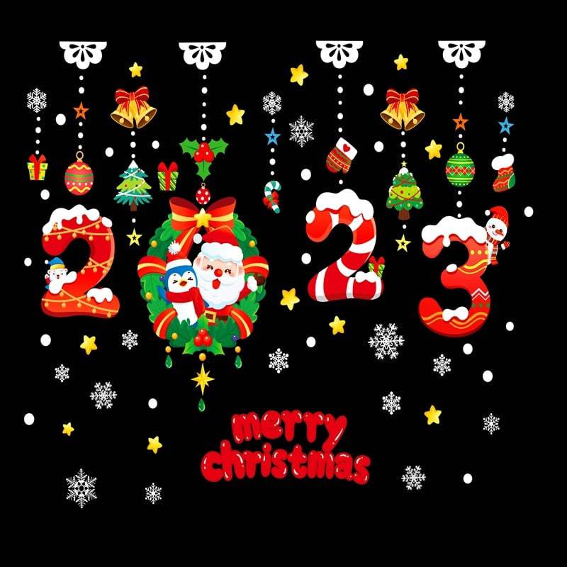 Christmas Wall Window Stickers Marry Christmas Decoration