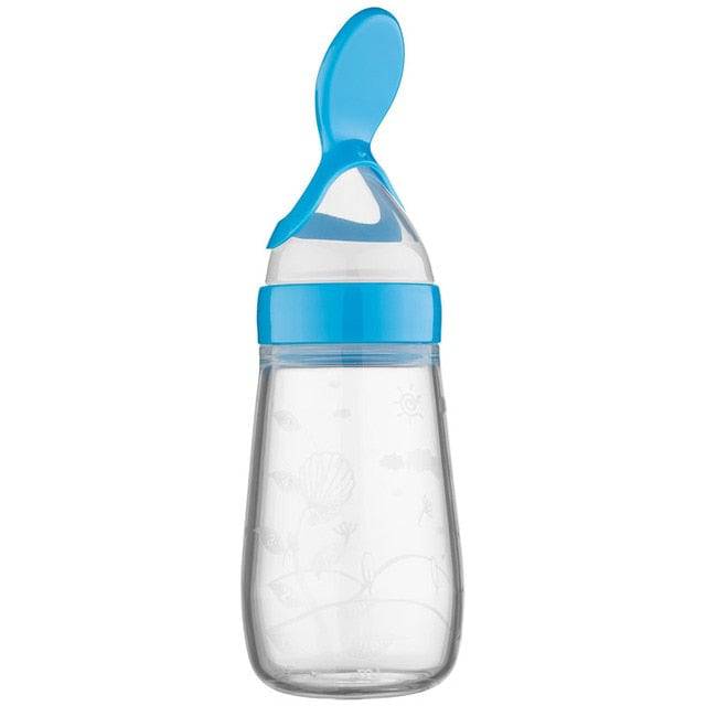 Squeezing Feeding Bottle Silicone Newborn Baby Training Rice Spoon Infant Cereal Food Supplement Feeder Safe Tableware Tools - TheWellBeing4All