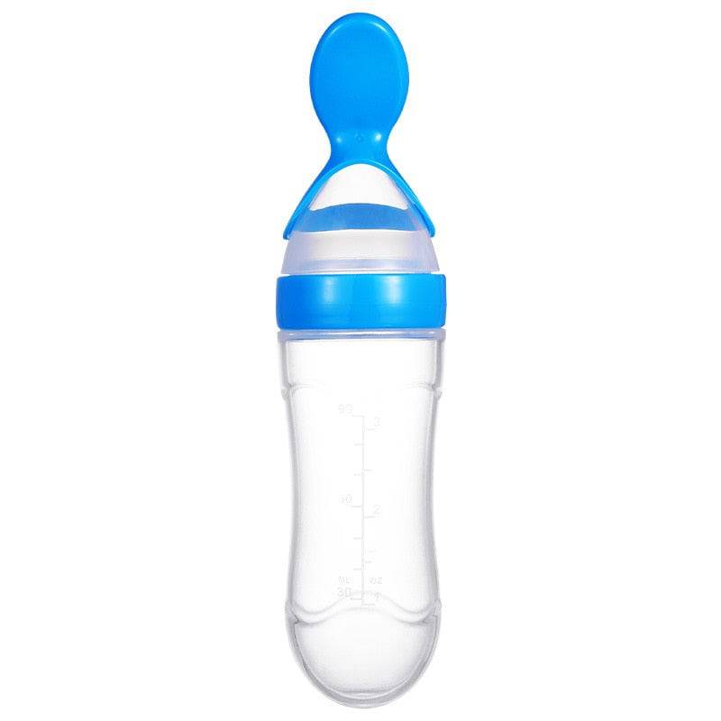 Squeezing Feeding Bottle Silicone Newborn Baby Training Rice Spoon Infant Cereal Food Supplement Feeder Safe Tableware Tools - TheWellBeing4All