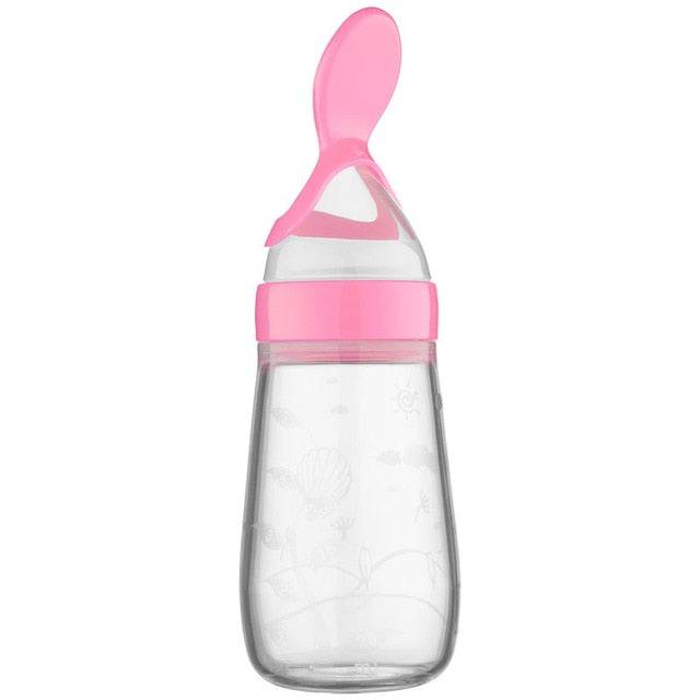 Squeezing Feeding Bottle Silicone Newborn Baby Training Rice Spoon Infant Cereal Food Supplement Feeder Safe Tableware Tools - TheWellBeing4All