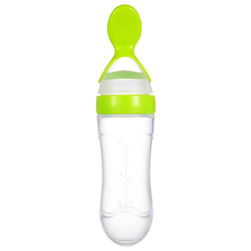 Squeezing Feeding Bottle Silicone Newborn Baby Training Rice Spoon Infant Cereal Food Supplement Feeder Safe Tableware Tools - TheWellBeing4All