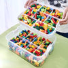 Building Blocks Storage Box Stackable Toys Organizer with Handle Grid Storage Case Sundries Container Cosmetic Box - TheWellBeing4All