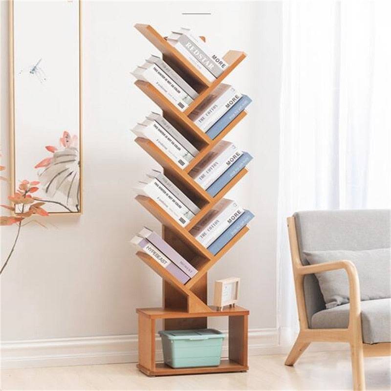 Environmental protectionAll-nan   bamboo bookshelf vertical floor-standing book storage rack - TheWellBeing4All