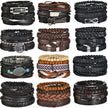 Braided Wrap Leather Bracelet for Men Vintage Life Tree Guitar Wood Beads Fashion Male Bracelets Wristband - TheWellBeing4All