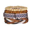 Braided Wrap Leather Bracelet for Men Vintage Life Tree Guitar Wood Beads Fashion Male Bracelets Wristband - TheWellBeing4All