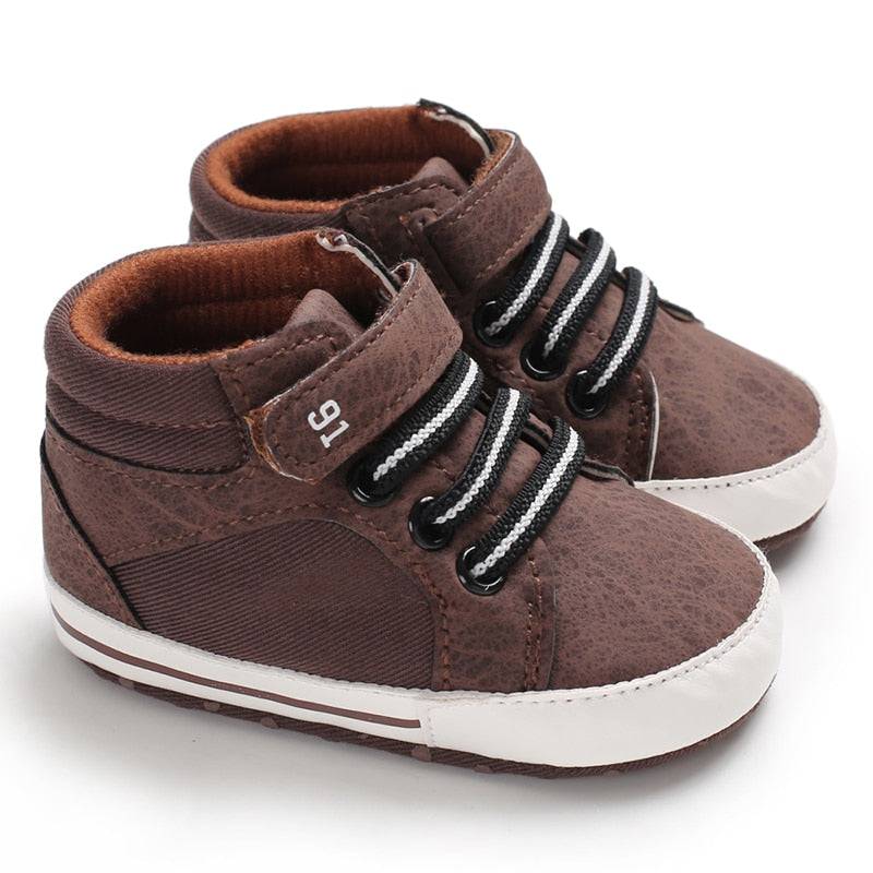 Newborn Baby Shoes Brown Themed Multicolor Boys and Girls Shoes Casual Sneakers Soft Sole Non-Slip Toddler Shoes First Walkers