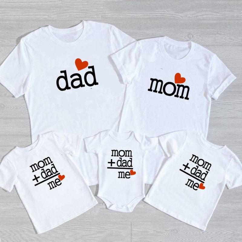 Mom Dad Me Family Matching Outfits Father Daughter Son Clothes Look Tshirt Dad and Me Dad Baby Kids Clothes Father Baby Outfits - TheWellBeing4All