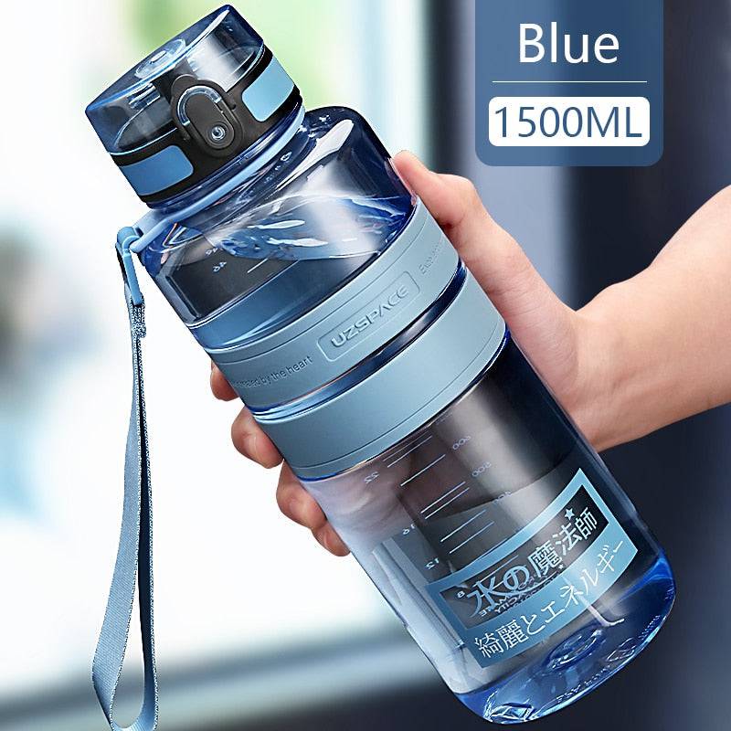 Fitness Sports Water Bottle Large Capacity Eco-Friendly Plastic Portable Leakproof Shaker Fruit Drink Bottle BPA Free - TheWellBeing4All