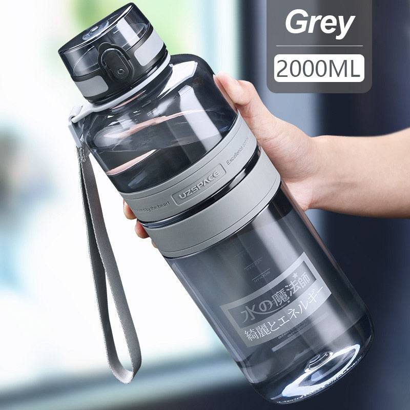 Fitness Sports Water Bottle Large Capacity Eco-Friendly Plastic Portable Leakproof Shaker Fruit Drink Bottle BPA Free - TheWellBeing4All