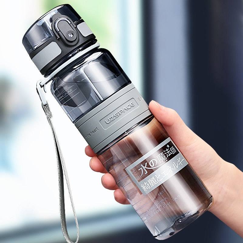 Fitness Sports Water Bottle Large Capacity Eco-Friendly Plastic Portable Leakproof Shaker Fruit Drink Bottle BPA Free - TheWellBeing4All