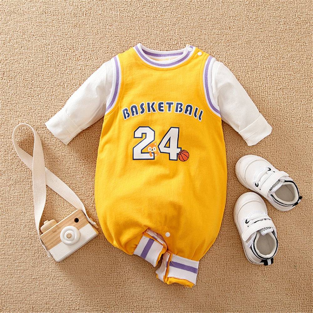 Prowow 0-18M Football Baseball Basketball Baby Boys Clothes Uniforms Sport Jersey Long Sleeve Newborns Rompers For Boys Clothing - TheWellBeing4All