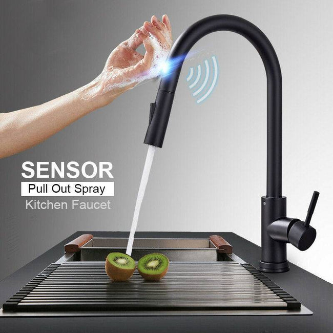 Smart Touch Kitchen Faucets Invisible Pull Out Sprayer Head For Sensor Kitchen Water Tap Sink Mixer Rotate Faucet Water Mixer - TheWellBeing4All