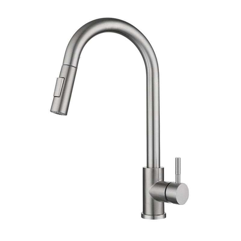 Smart Touch Kitchen Faucets Invisible Pull Out Sprayer Head For Sensor Kitchen Water Tap Sink Mixer Rotate Faucet Water Mixer - TheWellBeing4All