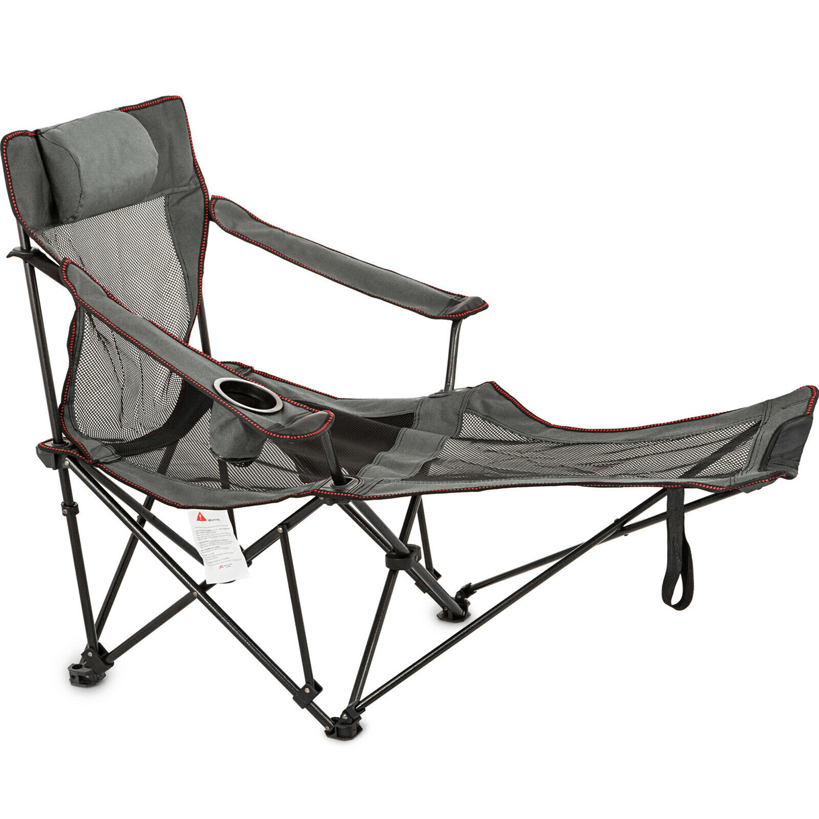 TheWellBeing ™ Outdoor Folding Camp Chair Backrest With Footrest Portable Bed Nap Chair - TheWellBeing4All