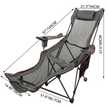 TheWellBeing ™ Outdoor Folding Camp Chair Backrest With Footrest Portable Bed Nap Chair - TheWellBeing4All