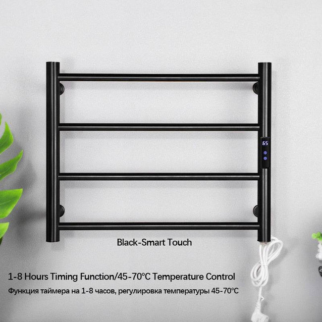 Gold Bathroom Electric Heated Towel Rail Stainless Steel Heated Towel Rack Smart Touch Towel Radiator Thermostatic Towel Warmer - TheWellBeing4All