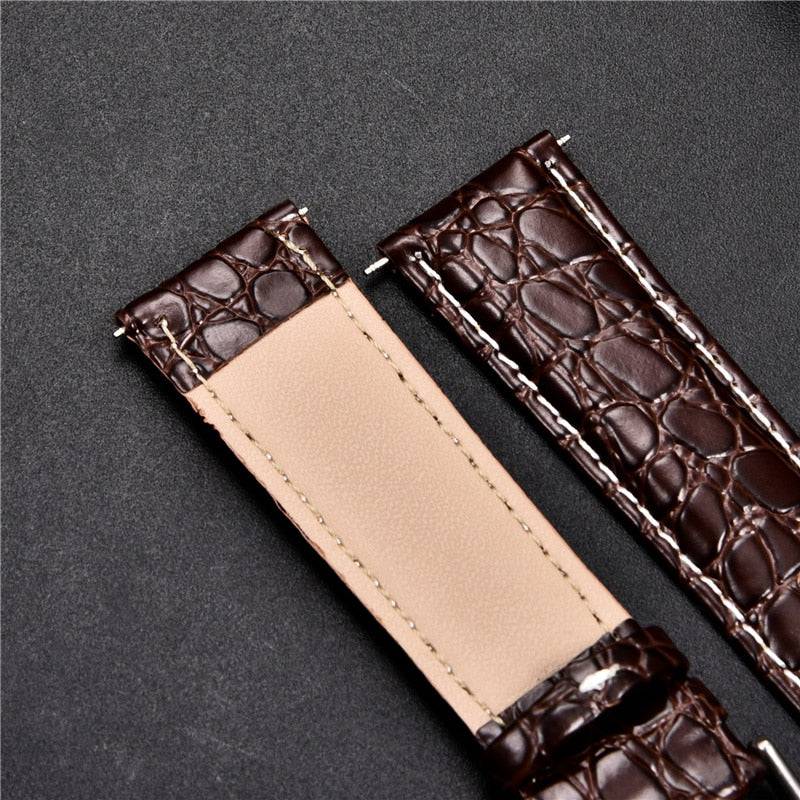 Crocodile Skin Calfskin Soft Watch Strap Leather Watchband - TheWellBeing4All