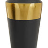 BOUSSAC Black Metal Vase with Gold Band, Set of 2 Home Decoration Vase - TheWellBeing4All