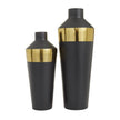 BOUSSAC Black Metal Vase with Gold Band, Set of 2 Home Decoration Vase - TheWellBeing4All