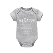 Hi Daddy Mommy Told Me That You Are Awesome Baby Bodysuit Gray Body Baby Boy Girl Romper Short Sleeve Newborn Jumpsuit Outfits - TheWellBeing4All