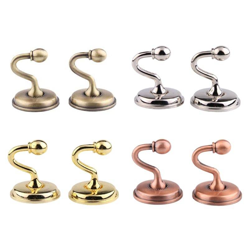 1 Pair European Iron Curtain Hooks Curtain Tieback Wall Hook Holdback for Bedroom Dormitory Curtain Decoration - The Well Being The Well Being The Well Being 1 Pair European Iron Curtain Hooks Curtain Tieback Wall Hook Holdback for Bedroom Dormitory Curtain Decoration