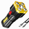 Super Bright Flashlight Rechargeable Outdoor Multi-function Waterproof Led Long-range Spotlight Battery Display COB Light - TheWellBeing4All