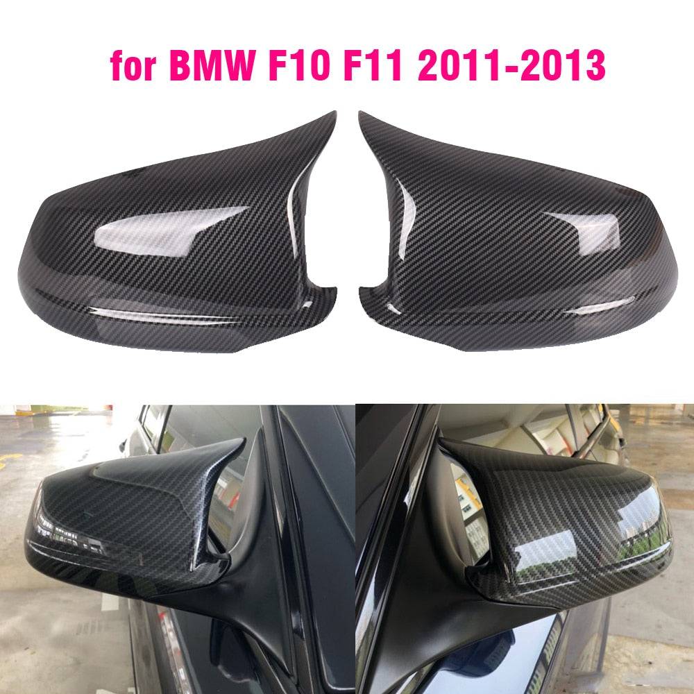 BMW 5 Series F10 F11 2010-2013 Car Rearview Mirror Cover Side Wing Protect Frame Covers Carbon Fiber Style Trim Shell - TheWellBeing4All