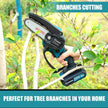 Saker 4 Inch Mini Electric Chain Saw Portable Cordless Handheld Pruning Shears Tree Courtyard Garden Woodworking Tool W/Battery - TheWellBeing4All