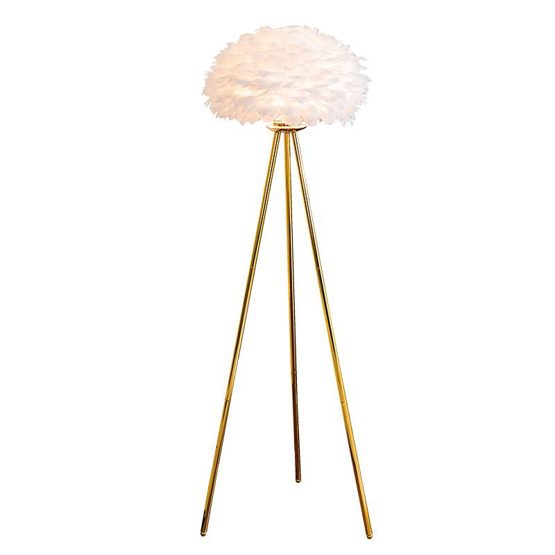 Feather Floor Lamp Living Room Sofa Simple Light Luxury Lamp Nordic Creative Ins Girl Net Red Warm Romantic Bedroom Lamp - TheWellBeing4All