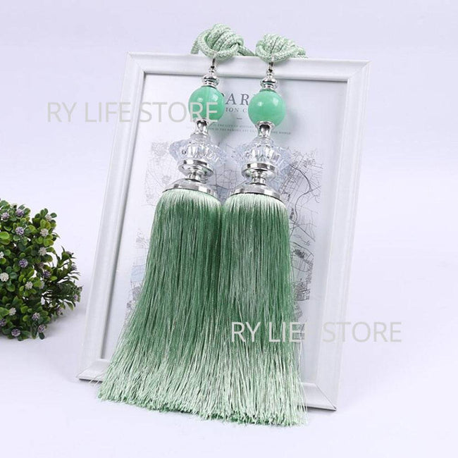 Decorative Beaded Tassel Curtain Tie Backs Holdbacks Tassel Fringe Curtain Tieback Curtain Holder Buckle Rope Accessories - TheWellBeing4All