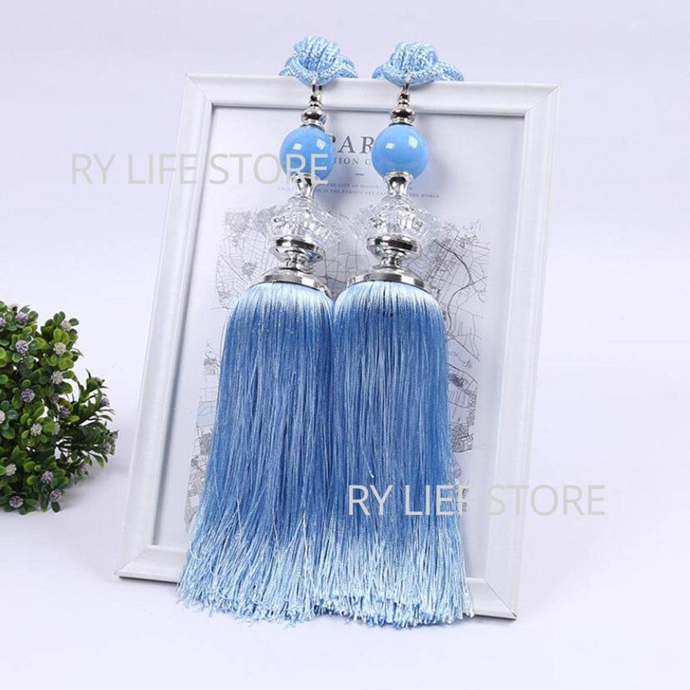 Decorative Beaded Tassel Curtain Tie Backs Holdbacks Tassel Fringe Curtain Tieback Curtain Holder Buckle Rope Accessories - TheWellBeing4All