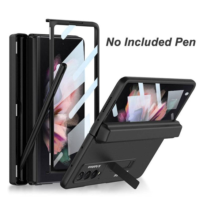 Magnetic Hinge All-included Pen Slot Cover For Samsung Galaxy Z Fold 3 Case Screen Tempered Glass For Galaxy Z Fold3 4 Cover - TheWellBeing4All