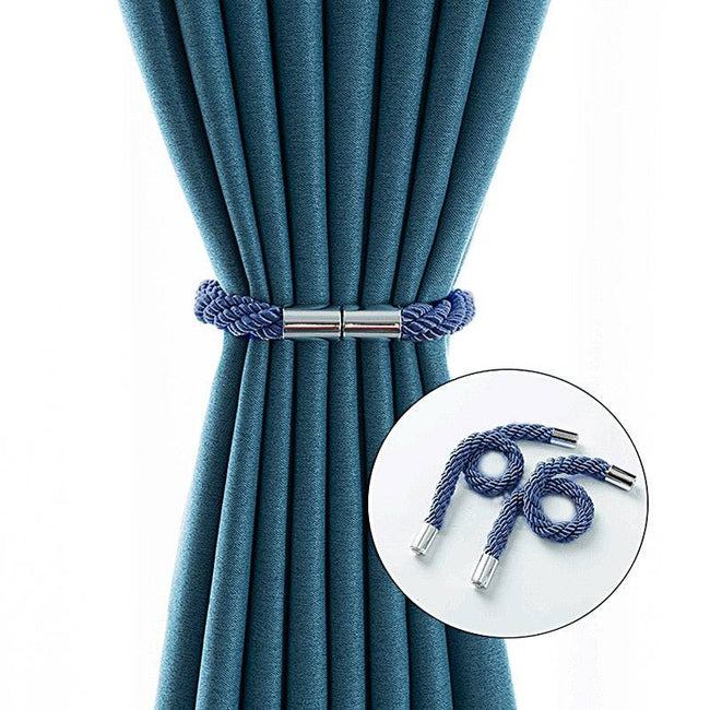 Curtain Magnetic Buckles Binding Rope Drapery Tieback Punch-Free Holder Hook Buckle Clip Curtains - TheWellBeing4All