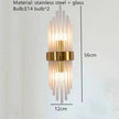 Clear Crystal LED Wall Lamp E14 Bulb Stainless Steel Wall Lights - TheWellBeing4All