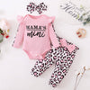 Newborn Baby Girls Clothes Set Pink Toddler Ruffle Tops Heart Print Bow Trousers Princess Casual Infant Outfits Clothes Suit - TheWellBeing4All