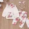 Newborn Baby Girls Clothes Set Pink Toddler Ruffle Tops Heart Print Bow Trousers Princess Casual Infant Outfits Clothes Suit - TheWellBeing4All