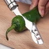 Stainless Steel Cut Pepper Tiger Skin Green Pepper Seeded Vegetable Slicer Tomato Core Remover Deseeder Tool - TheWellBeing4All