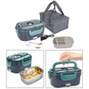 2 in 1 Electric Lunch Box 1.5L 40W with Fork & Spoon Stainless Steel Portable Heating Lunchbox Food Warmer - TheWellBeing4All