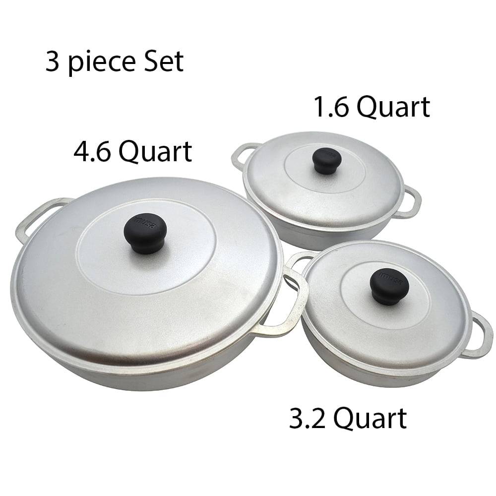 3 Piece Colombian Cast Aluminum Caldero or Dutch Oven Set with Lid, Pot Set - TheWellBeing4All