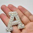 White  Letter Patches Crystal rhinestone Pearl Stickers Alphabet Sew Iron On Patches Badge 3D Handmade Letters Patche - TheWellBeing4All