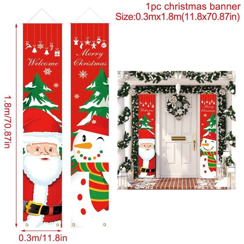 Christmas Door Decoration Merry Christmas Banner - TheWellBeing4All