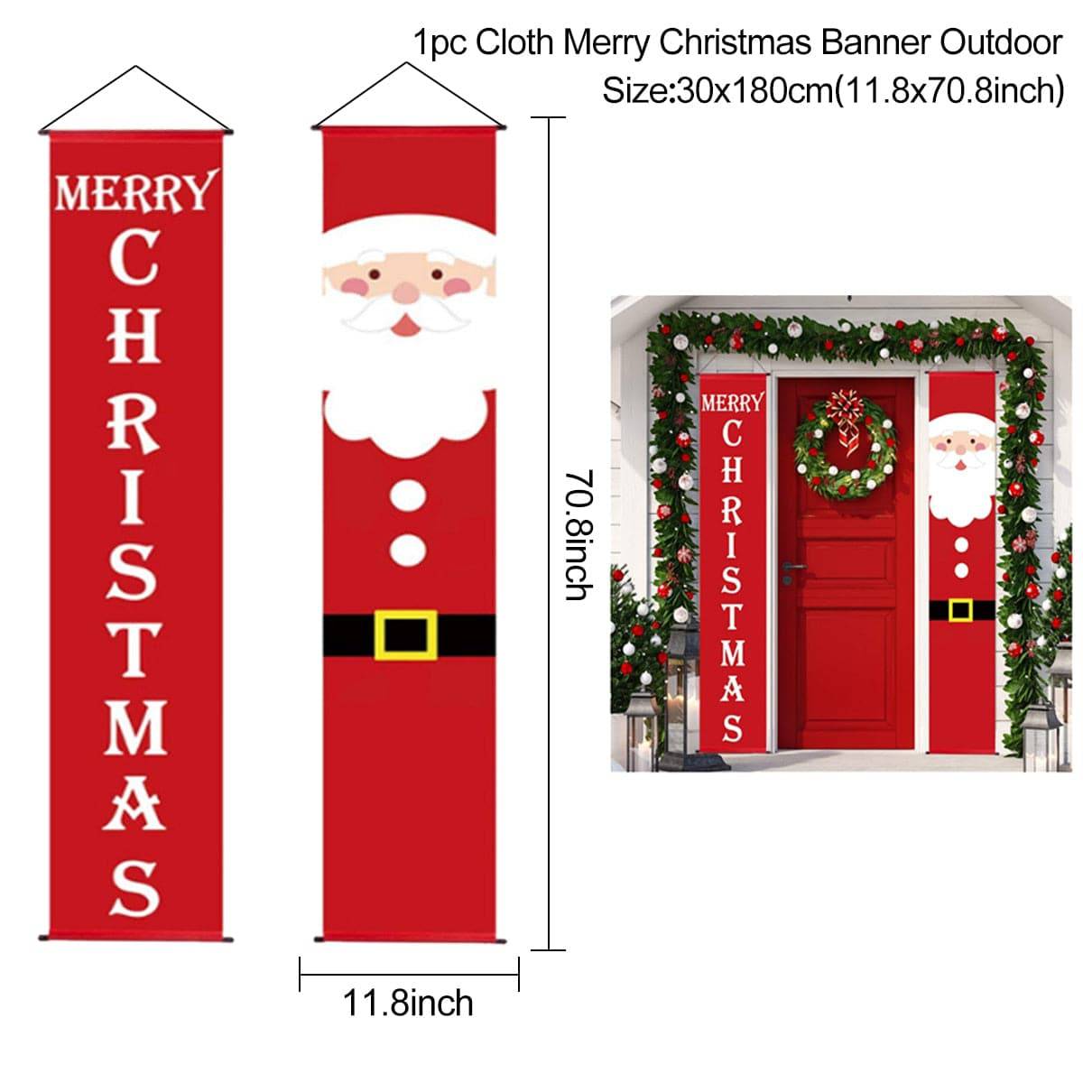 Christmas Door Decoration Merry Christmas Banner - TheWellBeing4All