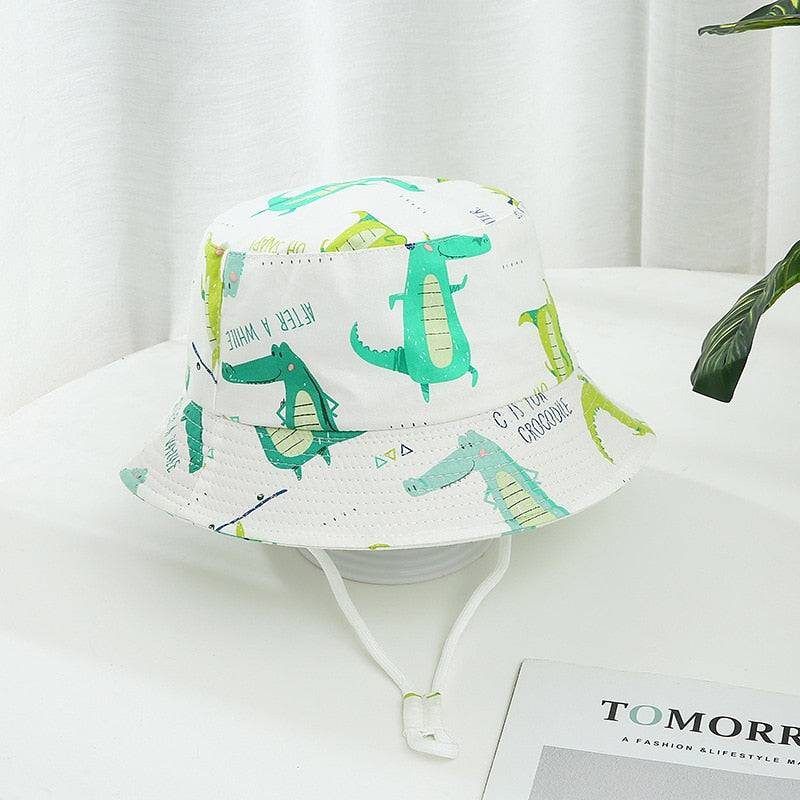 Children Cotton Cartoon Bucket Cap For Boys Printing Floral Baby Girls Sun Hat Flower Kids Bonnet - TheWellBeing4All